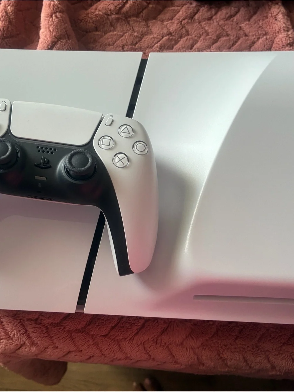Sony PlayStation 5 Console with White and Black Controller